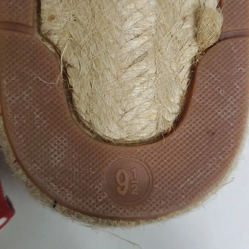 Franco Sarto Adele Red & White Espadrille Flats Women's Size 9.5M